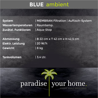 BLUE Ambient water filter system