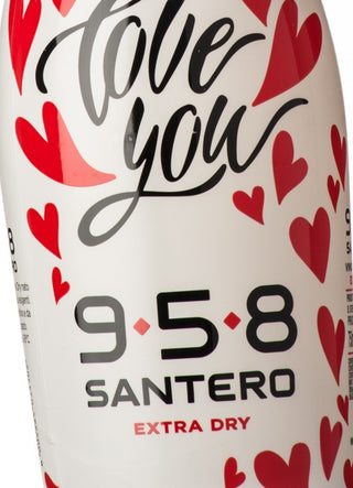 958 extra dry love 1,5 litri con due bicchieri love santero